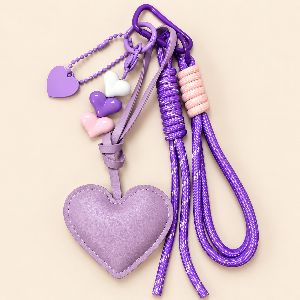 Purple Heart Bag Charm