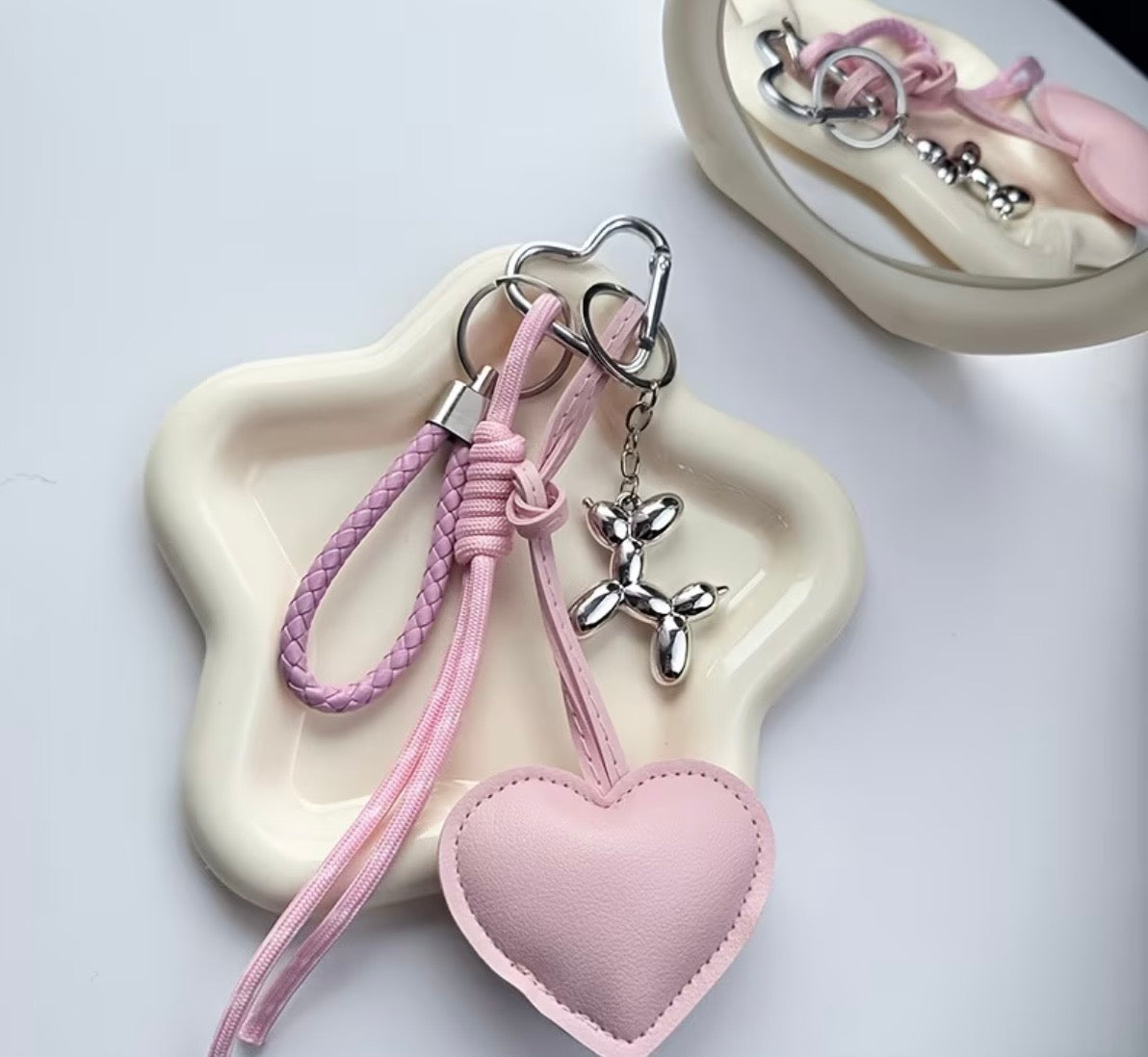 Pink Heart Bag Charm