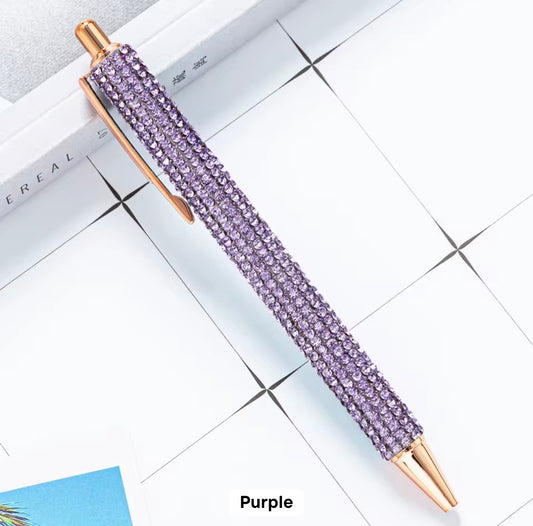 Rhinestone Pen Purple